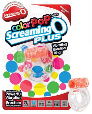 Color Pop Quickie Plus Screaming O Vibrating Ring Orange