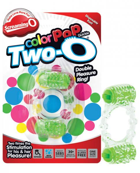 Color Pop Quickie Two O Green Vibrating Ring