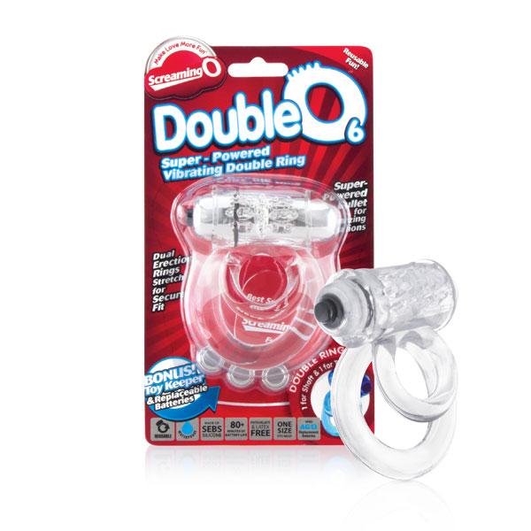 Double O 6 Speed Vibrating Cock Ring Assorted Color