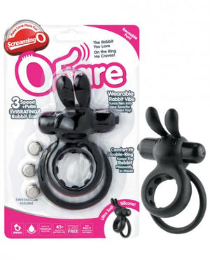 O Hare Rabbit Vibrating Ring Black