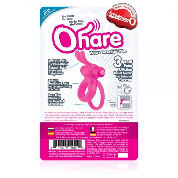 Ohare Double Vibrating Ring Pink