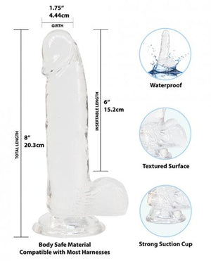 Crystal Addiction Dong 8 Inches Clear