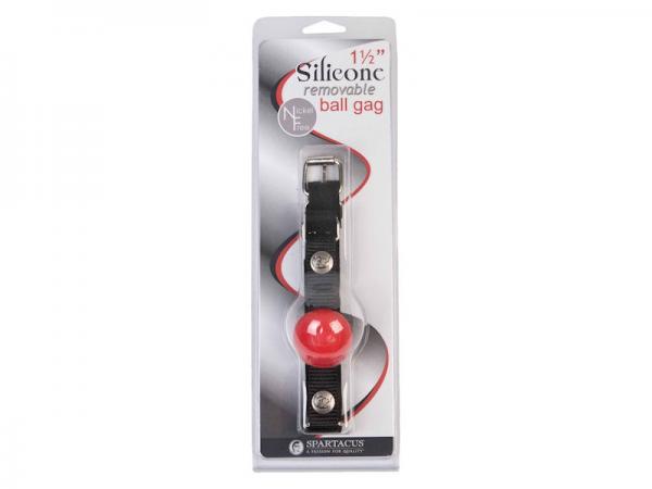 Removable Silicone Ball Gag 1.5 Inch Red