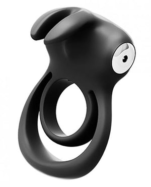 Thunder Rechargeable Vibrating Dual Cock Ring Black