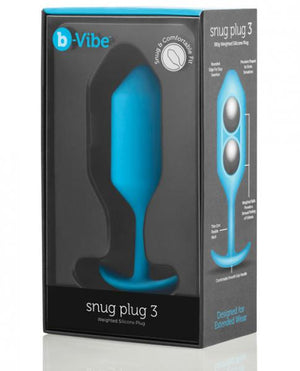 B Vibe Snug Plug 3 6.35oz Weighted Teal Blue