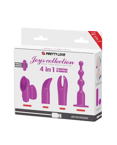 Pretty Love Joys 4 In 1 Kit Bullet Vibrator With Attachments