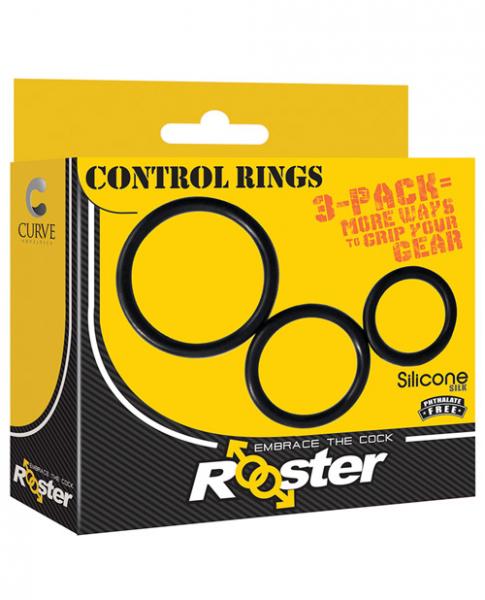 Rooster Control Rings Black Set Of 3