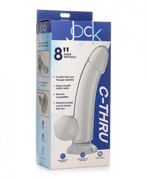 Curve Novelties Jock C Thru 8" Smooth Dong W/Balls Clear