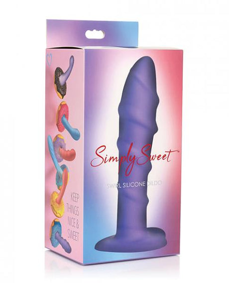 Swirl Silicone Purple Dildo