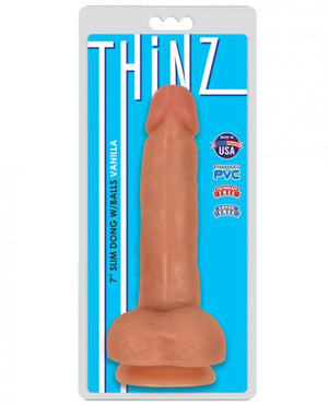 Thinz 7 Inches Slim Dong With Balls Vanilla Beige