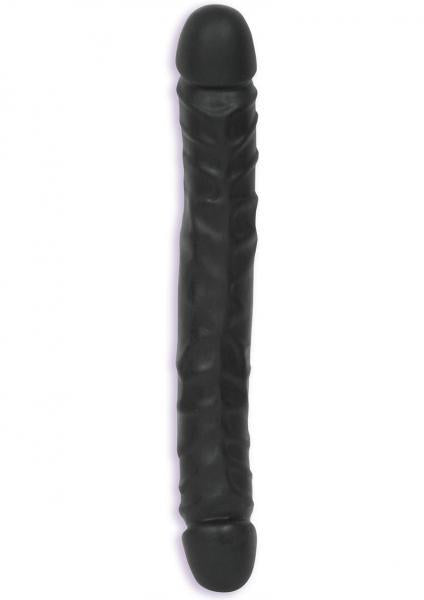 Junior Veined Double Header Sil A Gel Dong 12 Inch Black