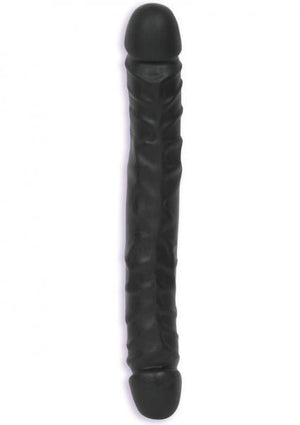 Junior Veined Double Header Sil A Gel Dong 12 Inch Black