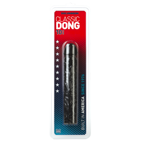Classic Cock Dong 10 Inches Black