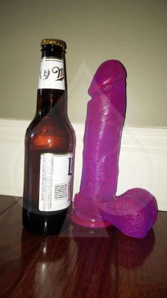 Crystal Jellies Ballsy Cock 8 Inches Purple Dildo