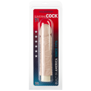 Quivering Cock Vibrator With Sleeve 8 Inches Beige