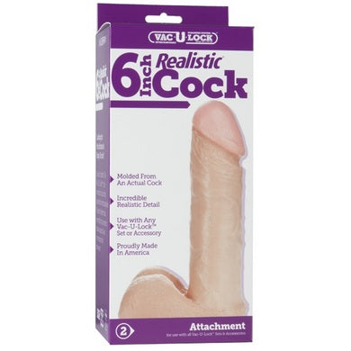 Vac U Lock 6" Realistic Dildo Beige