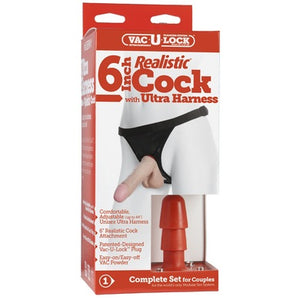 Vac U Lock 7" Realistic Dildo With Ultra Harness