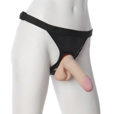 Vac U Lock 7" Ultraskyn Dildo With Ultra Harness Beige