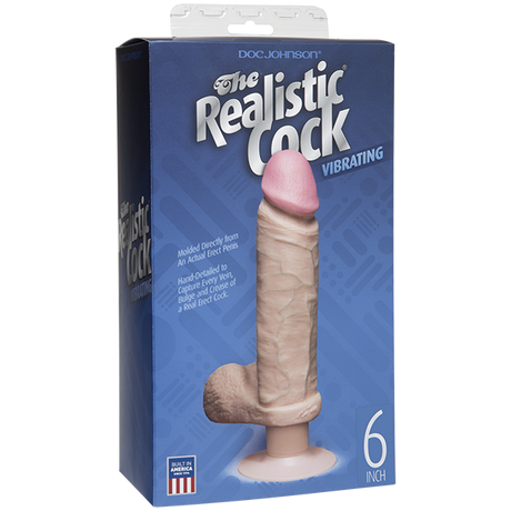 Vibro Realistic Dildo 6 Inch Beige