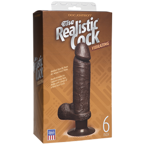 Vibro Realistic Cock Black 6 Inch