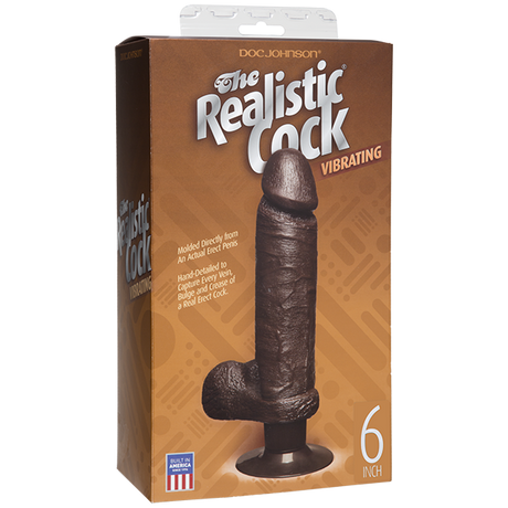 Vibro Realistic Cock Black 6 Inch