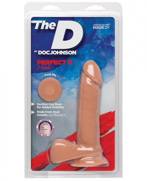 The D Perfect D 7 Inches Dildo With Balls Vanilla Beige