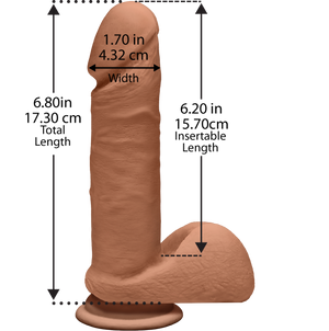 The D Perfect D 7 Inches With Balls Caramel Tan Dildo