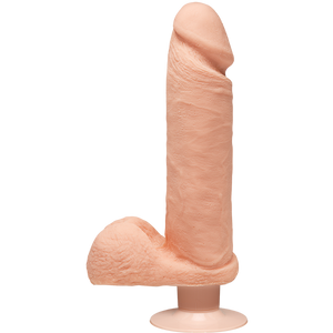 The D Perfect D Vibrating Dildo 8 Inch Vanilla Beige