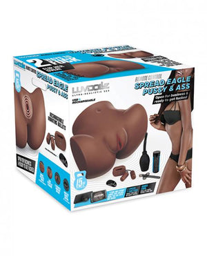 Luvdolz Remote Control Rechargeable Spread Eagle Pussy & Ass W/Douche Mocha