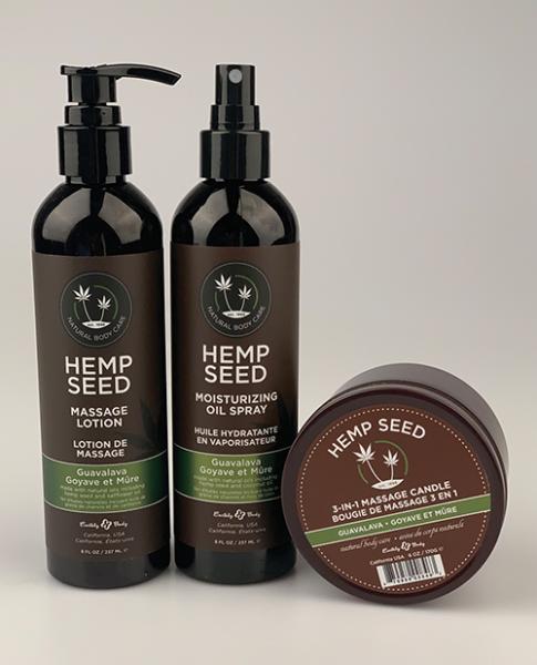 Earthly Body Bundle Buy Two Get One Free Guava Oil Spray, Candle & Massage Lotion