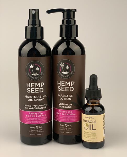 Earthly Body Bundle Buy Two Get One Free Skinny Dip Oil Spray, Lotion & Miracle Oil