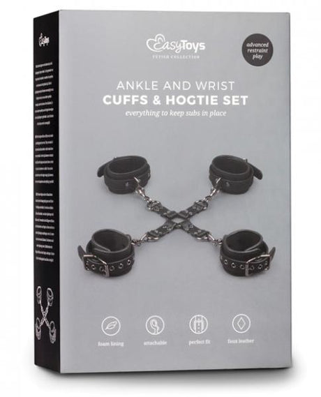 Easy Toys Fetish Hogtie, Ankle & Wrist Cuffs Black