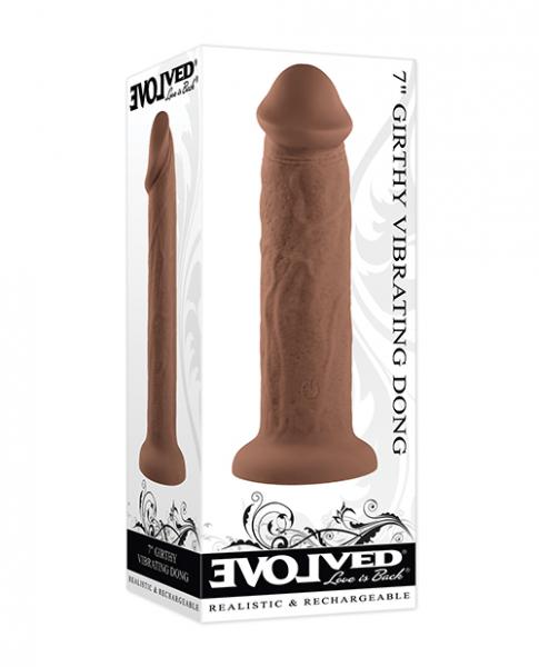 Evolved 7" Girthy Vibrating Dong Dark