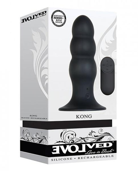Kong Rechargeable Anal Plug With Remote Control Black