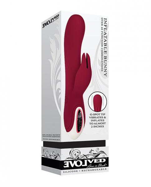 Evolved Inflatable Bunny Dual Stim Rechargeable Burgundy