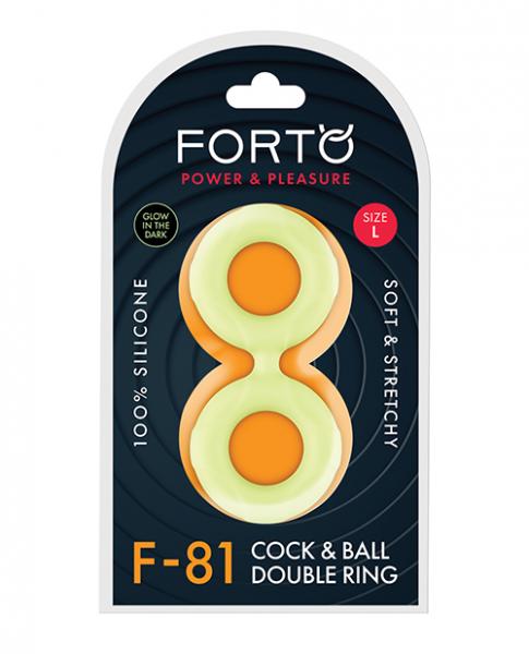 Forto F 81 51mm Double Ring Liquid Silicone Cock Ring Glow In The Dark