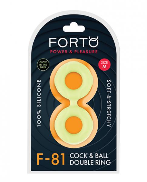 Forto F 81 47mm Double Ring Liquid Silicone Cock Ring Glow In The Dark