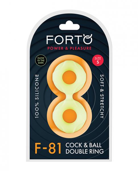 Forto F 81 44mm Double Ring Liquid Silicone Cock Ring Glow In The Dark