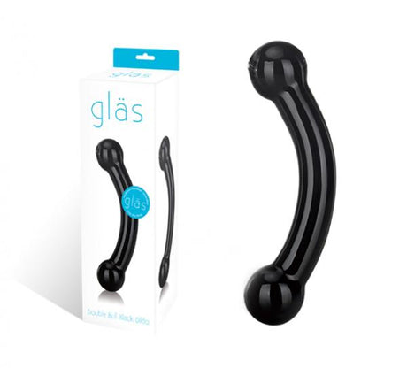 Glas Double Bull Glass Dildo Black