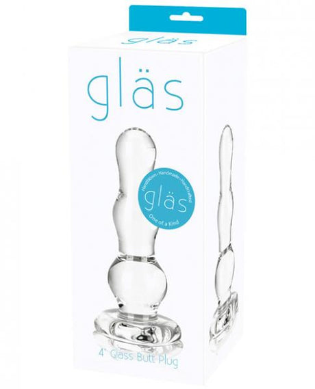 Glas 4 Inches Butt Plug Clear Glass