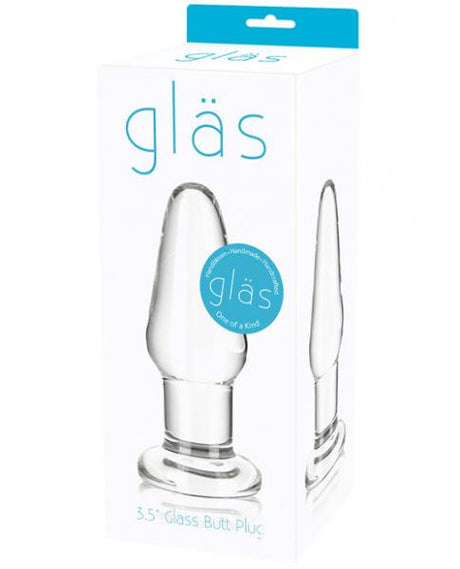 Glas 3.5 Inches Glass Butt Plug Clear
