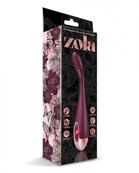 Zola Rechargeable Silicone G Spot Massager Burgundy/Rose Gold
