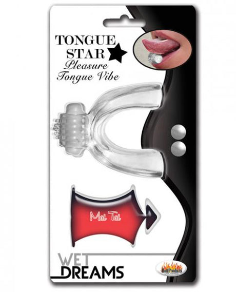 Tongue Star Vibe With 10ml Liquor Lube Pillow Clear