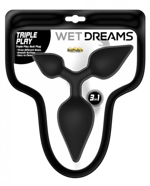 Wet Dreams Triple Play Anal Plug Black