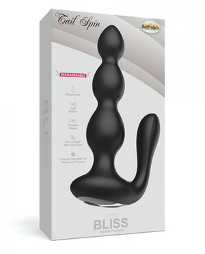 Bliss Tail Spin Beaded Anal Vibe Rechargeable Black