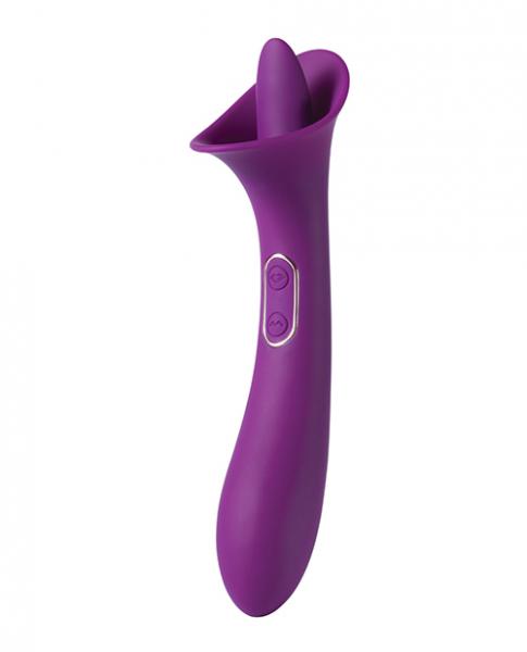 Adele Clit Licking Tongue Vibrator W/ G Spot Stimulator Purple
