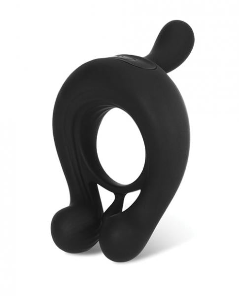 Kairos Vibrating Cock Ring W/ 3 Bullets Black