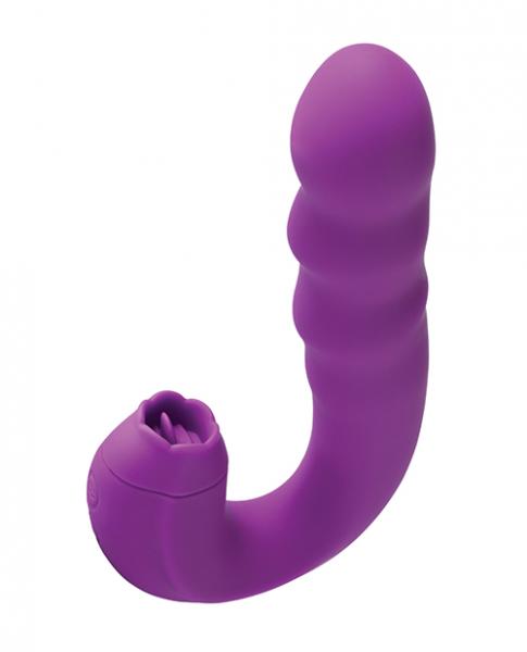 Lilian G Spot Vibrator W/Rotating Head & Vibrating Tongue Purple