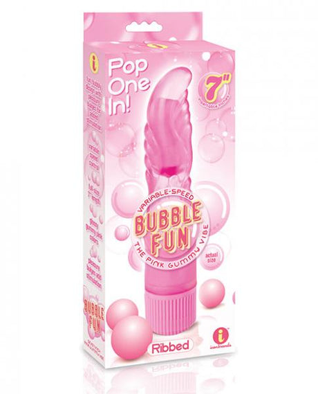 Bubble Fun Ribbed Pink Gummy Vibrator