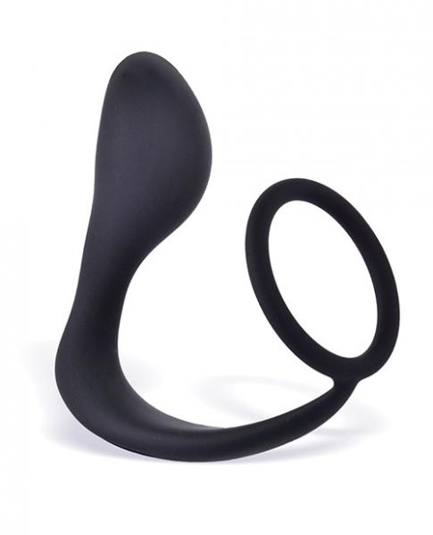 P Zone Ring Prostate Massager & Cock Ring Black